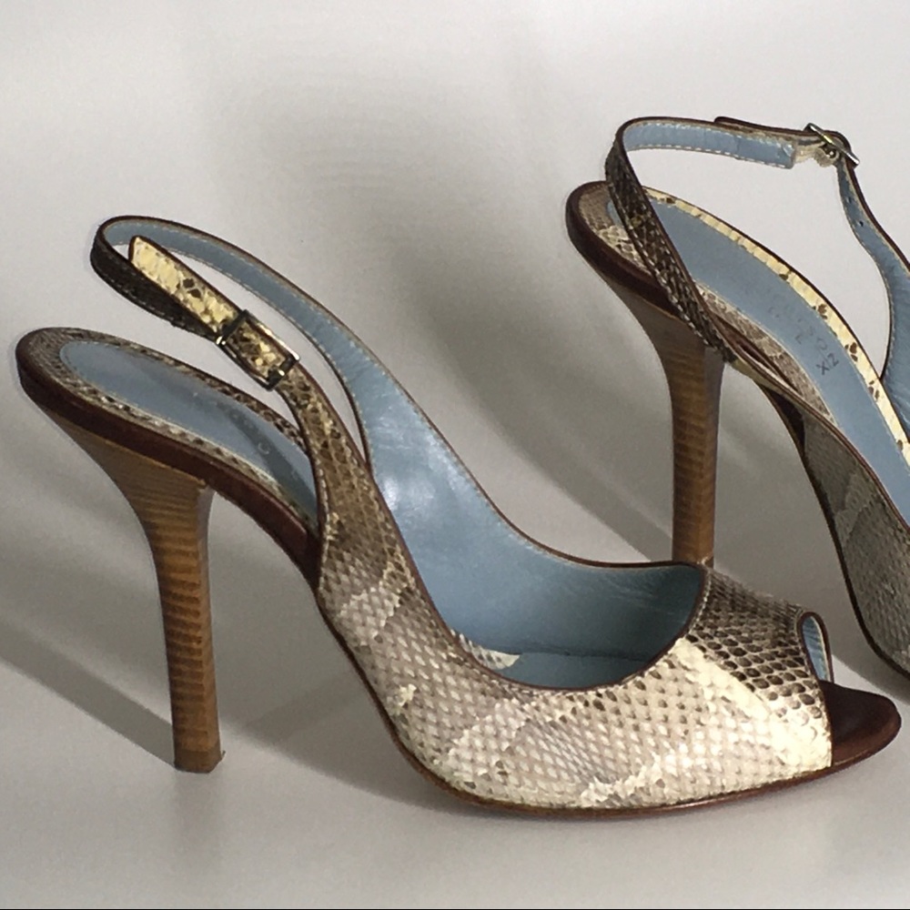 Lamberston Truex Watersnake Peep Toe Heel… - Picture 2 of 15